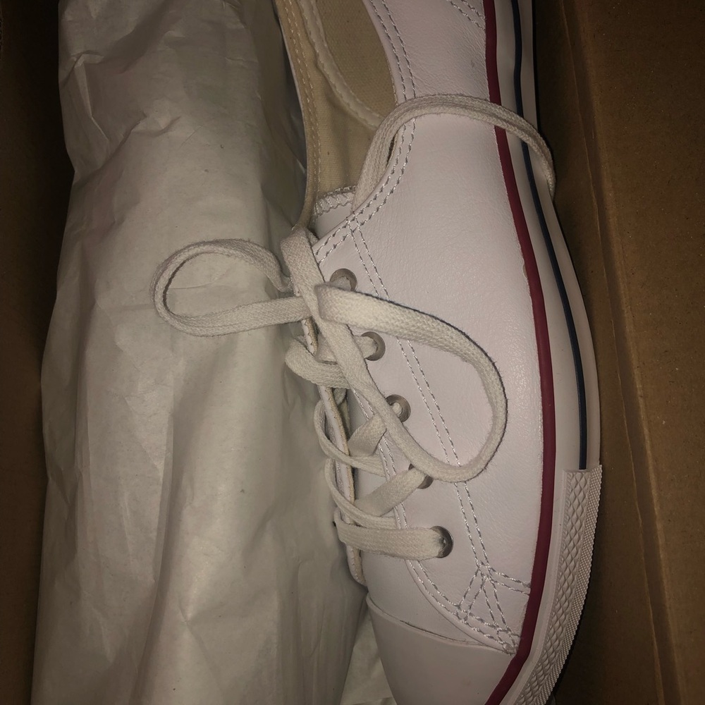 White Leather Converse.